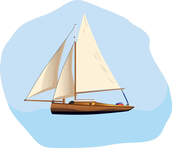 Boat Sailing Sea Vector Illustration White Background — Stock Vector