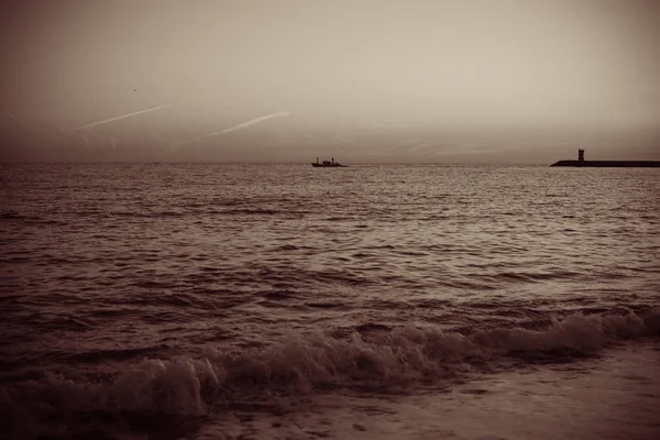 Natural Background Open Sea Water Surface Dawn Time — Stock Photo, Image