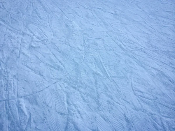 Ice Skating Rink Scratches Surface Background Top View — 스톡 사진