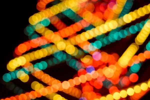 Изображение Красочных Лампочек Ярких Круглых Боке Огней Праздничное Настроение Молнии — стоковое фото