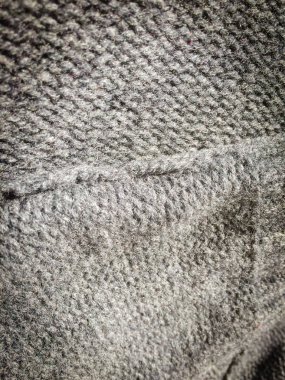 Buruşuk dokulu yüzey arka plan yakın çekim fotoğraf siyah gri örgü