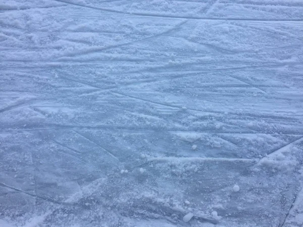 Ice Skating Rink Scratches Surface Background Top View — 스톡 사진
