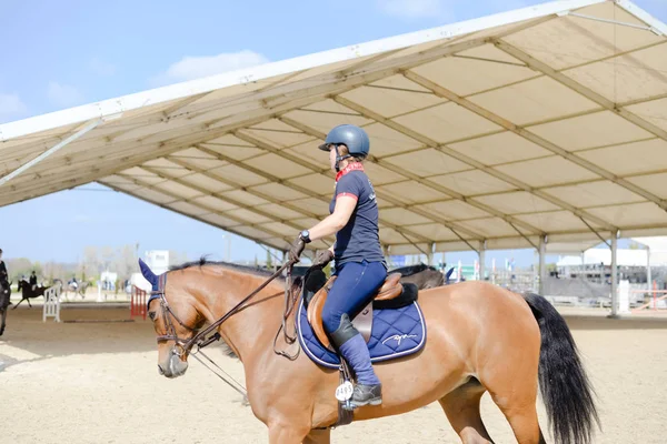 Vilamoura Atlantische Tour Februari 2017 Ruiters Hun Paarden Competitie Hippisch — Stockfoto