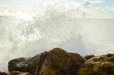 Sunset beach bulanık doğal bulutlu gökyüzü açık havada arka plan şaşırtıcı