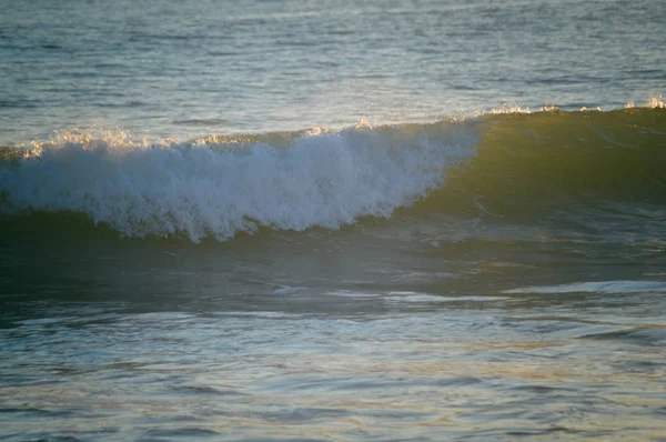 Sunny Water Blurred Ocean Wave Sunset Outdoor Coastline Background — Stock Photo, Image