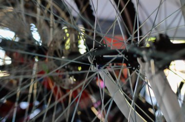 Bisiklet dükkanı iş eğlence yaşam tarzı arka plan için görüntü closeup kullanın.