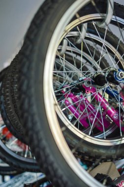 Bisiklet dükkanı iş eğlence yaşam tarzı arka plan için görüntü closeup kullanın.