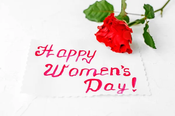 Happy Women's Day. Welcome note. — Stock Photo, Image