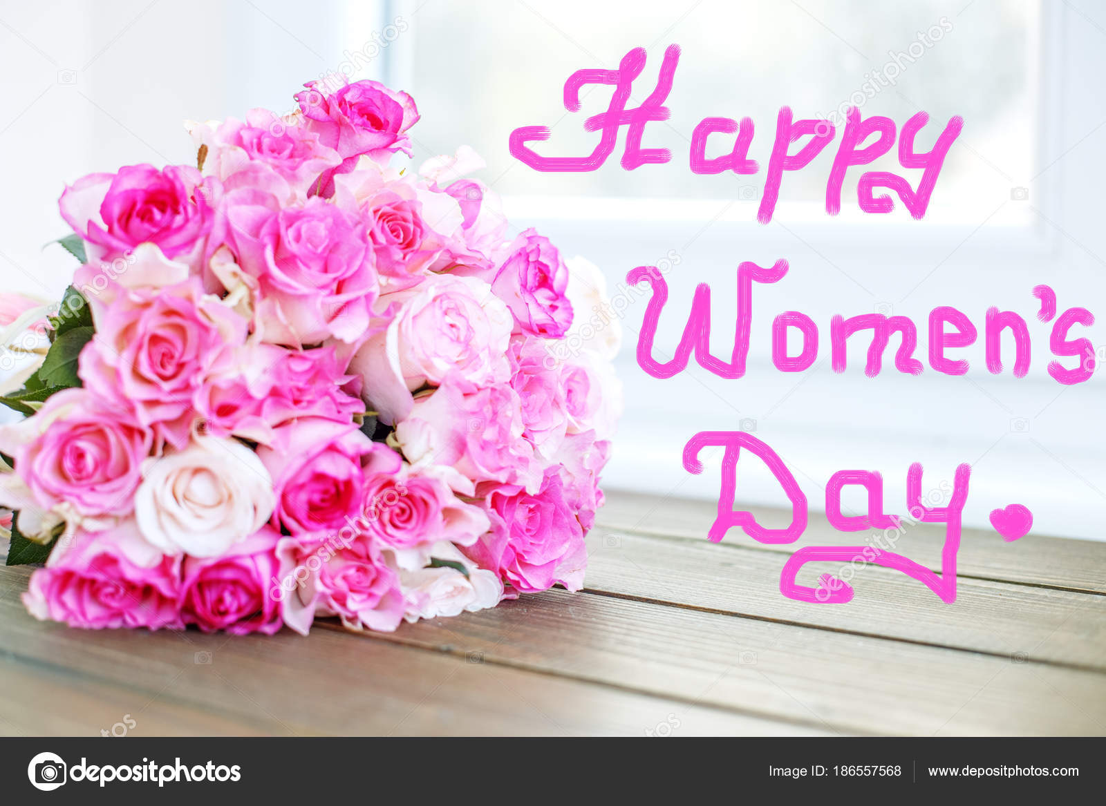 Bouquet of roses flowers. Concept March 8, Happy Women's Day. — Stock Photo, Image