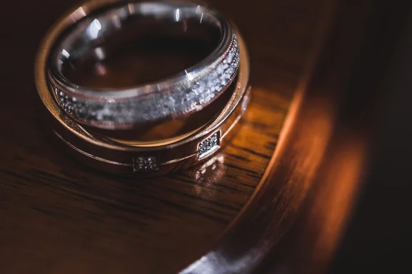 Macro photo of wedding rings — Stock Photo, Image