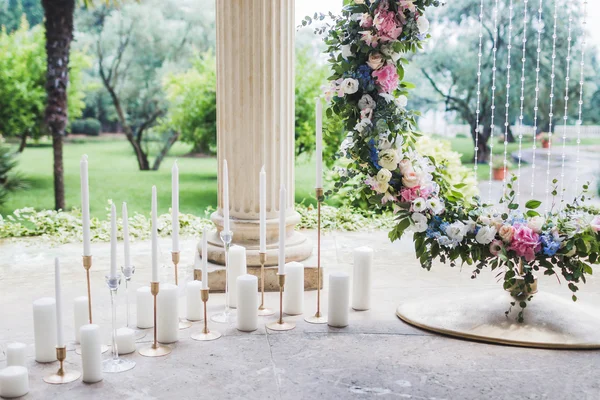 Decorações de casamento com velas — Fotografia de Stock