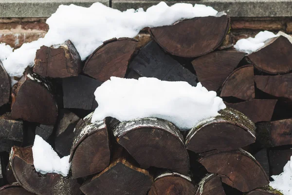 Stack of logs for firewood — Stock Photo, Image