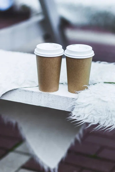 Cups of takeaway coffee — Stock Photo, Image