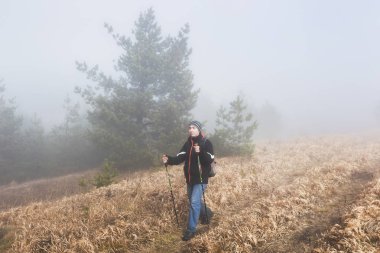 Adam ile trekking Polonyalılar hiking 