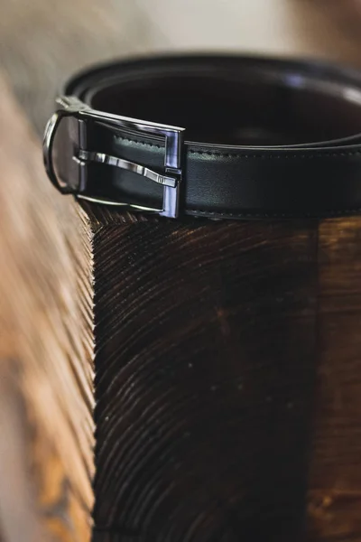 Black men's belt — Stock Photo, Image