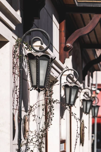 Beautiful old vintage metal lanterns — Stock Photo, Image