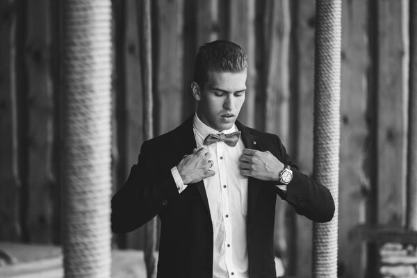 Stylish handsome groom 