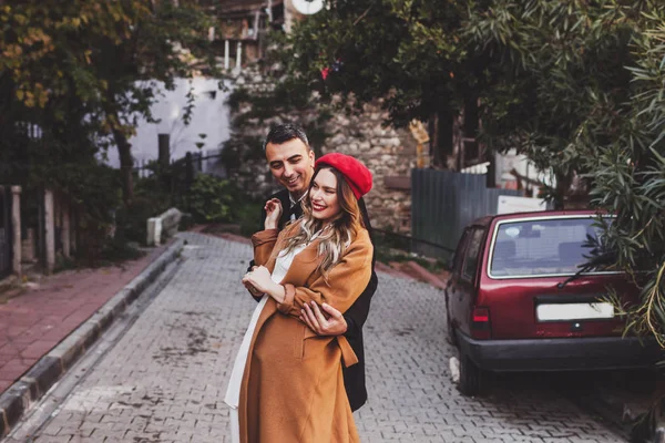 European couple at street — Stock Photo, Image