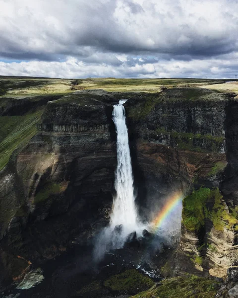 Cachoeira Haifoss na Islândia — Fotografia de Stock