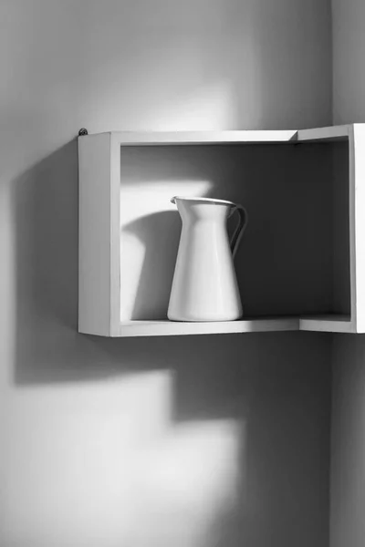 Interior minimalista de la cocina moderna blanca — Foto de Stock