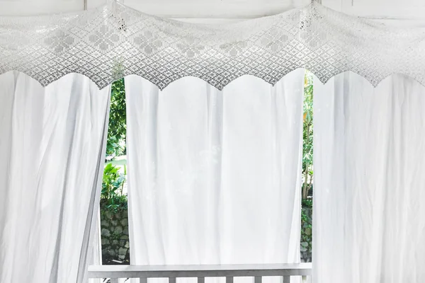White curtains with patterns — Stock Image White curtains with patterns Stock Image