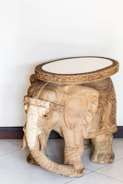 View Chair Elephant Carved Wood — Stock Photo, Image