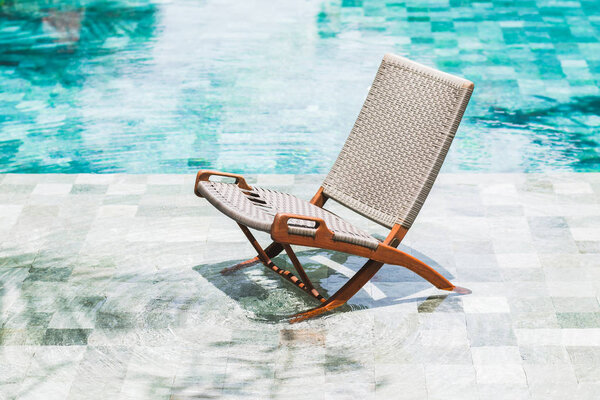 Folding rattan chair chaise longue  