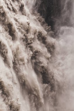 Ünlü İzlanda şelalesi Dettifoss 'un dramatik manzarası. Nefes kesici.