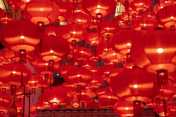 Traditional red lanterns decorated for Chinese new year Chunjie.