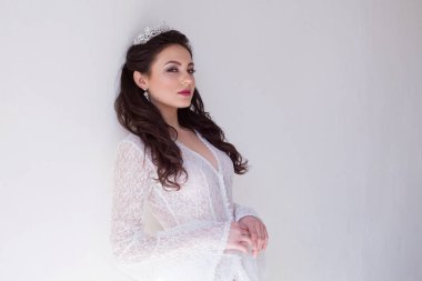 güzel gelin düğün saç ve elbise vintage poz