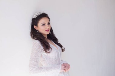 güzel gelin düğün saç ve elbise vintage poz