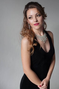 siyah Abiye kokteyl parti güzel kız