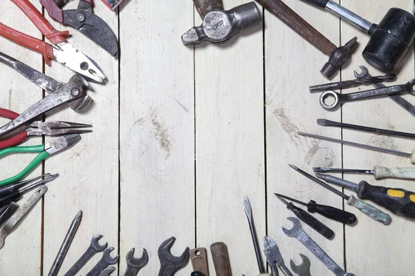De hulpmiddelen van de bouw voor reparatie hamers schroevendraaier — Stockfoto