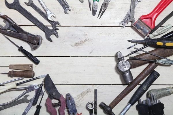 De hulpmiddelen van de bouw voor reparatie hamers schroevendraaier — Stockfoto