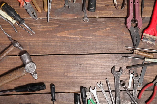 Tools for repair knives hammers keys pliers — Stock Photo, Image