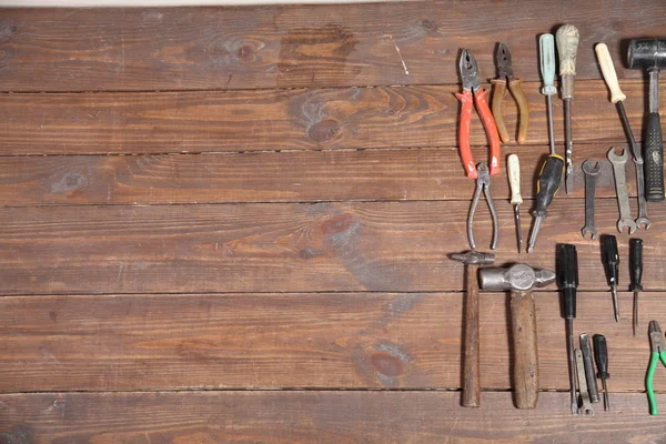 A kések javítási eszközök kalapácsok kulcsok fogó — Stock Fotó