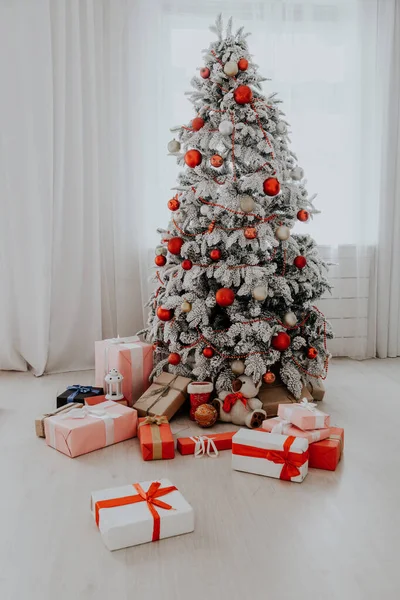 Albero Natale Casa Interior Nuovo Anno Vacanze Regali Arredamento Invernale — Foto Stock
