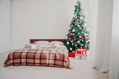 Yeni yıl hediye tatil Noel arka plan yatak odası