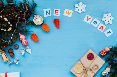 mutlu yeni yıl Noel Noel ağacı oyuncak hediye tatil kış arka plan
