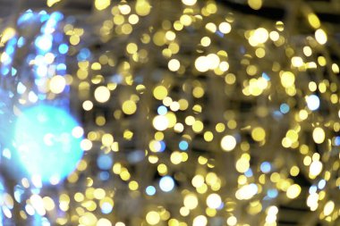 Yeni yıl için yan Noel ışıkları çelenk arka planı