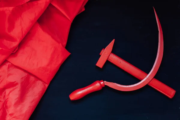 Red sickle and hammer communism USSR Russia revolution — 스톡 사진