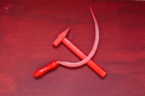 Red sickle and hammer communism USSR Russia revolution — 스톡 사진