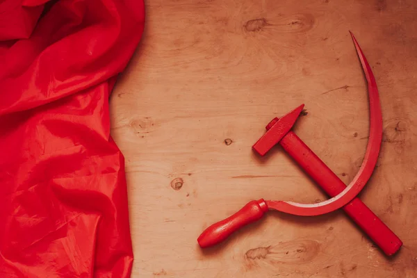 Red sickle and hammer communism USSR Russia revolution — 스톡 사진