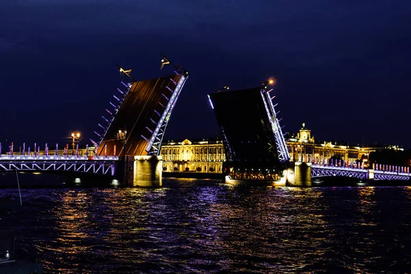 Ponte do palácio, o verão Hermitage St. Petersburg Neva River 20 — Fotografia de Stock
