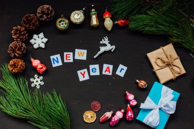 Yeni yıl Noel arka plan Christmas tree tatil kış hediyeler