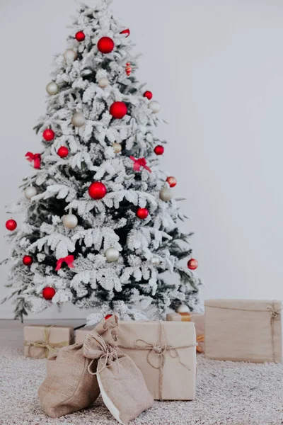 White Christmas tree new year Christmas Interior holidays gifts winter