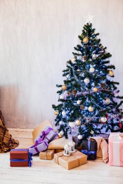 Noel ağacı Garland Işıklar Yılbaşı tatil hediye ev dekor beyaz