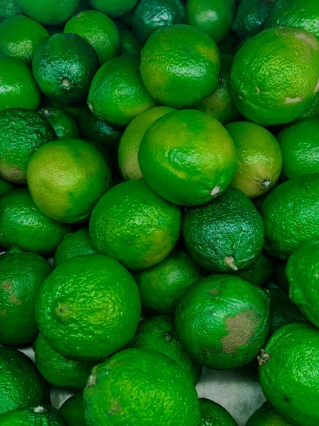 Cítricos Lima Maduros Verdes Para Comer Como Fondo — Foto de Stock