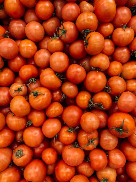 Viele Reife Rote Tomaten Zum Essen Wie Ein Hintergrund — Stockfoto