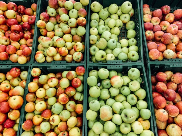 Lots Ripe Sweet Apples Eat Background — Stock Photo, Image